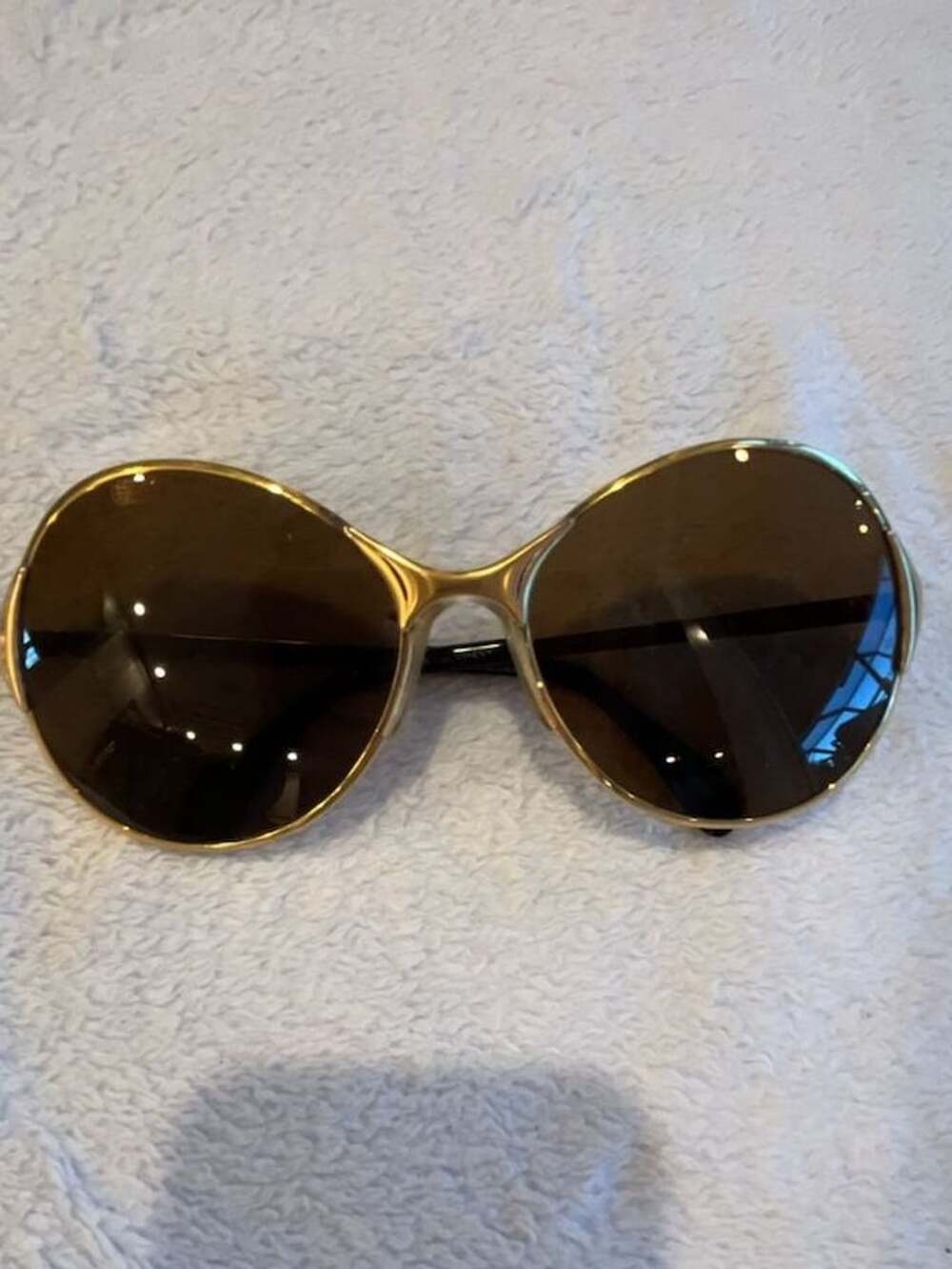 Metzler Zeiss Umbral Vintage Butterfly Sunglasses Gold Frame West Germany